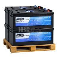 Pack 4 bater�as Solar 12 Voltios 250 Amperios | Con mantenimiento FQS250-12A
